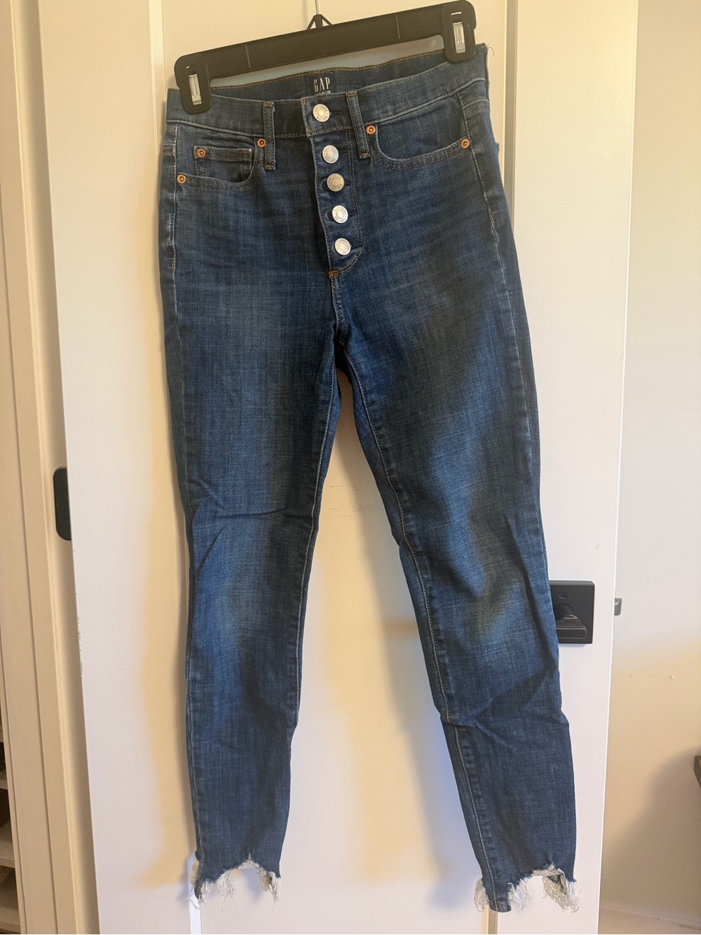GAP Women's Skinny High-Rise Jeans in Dark Blue Denim
